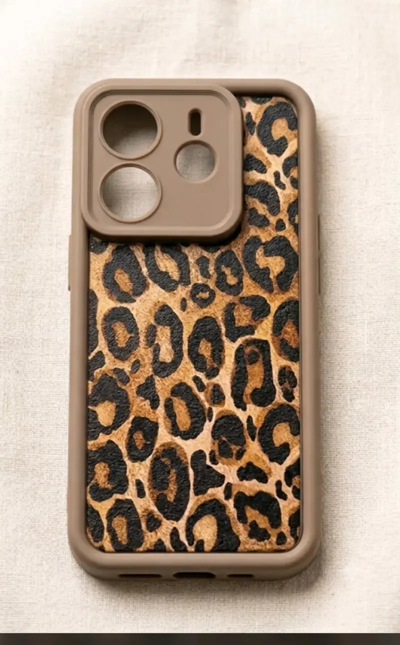 Funda de celular con diseño de leopardo