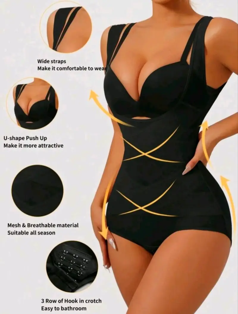 Faja moldeadora de cuerpo completo negra - 2