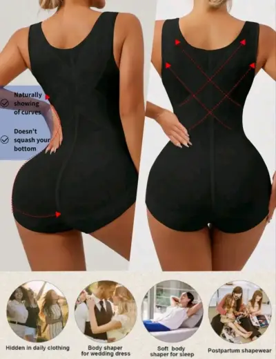 Faja moldeadora de cuerpo completo negra - miniatura 3