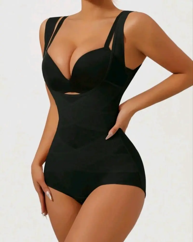 Faja moldeadora de cuerpo completo negra - 5