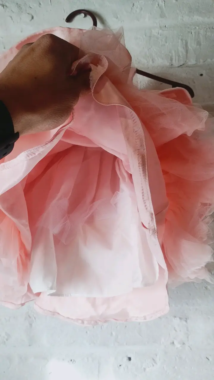 Vestido de niña rosa con lazo - 4