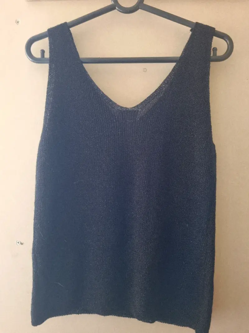 Polera sin mangas de punto beige - 6