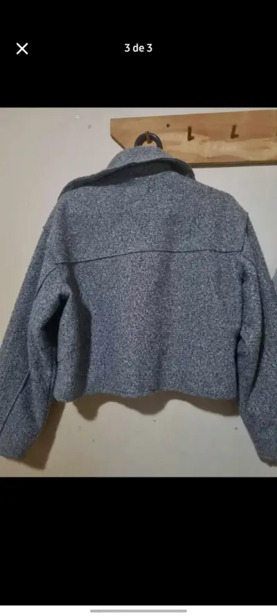 Chaqueta gris de lana para mujer - miniatura 1