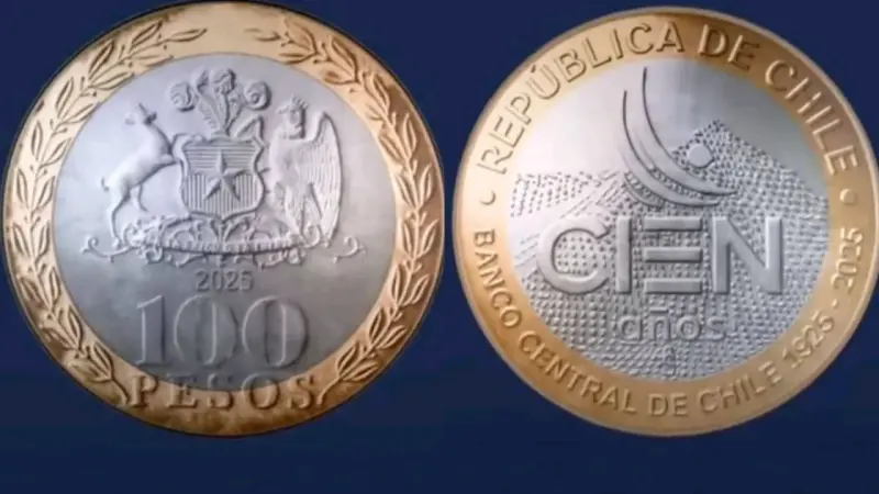 Moneda conmemorativa 100 pesos Chile 2025