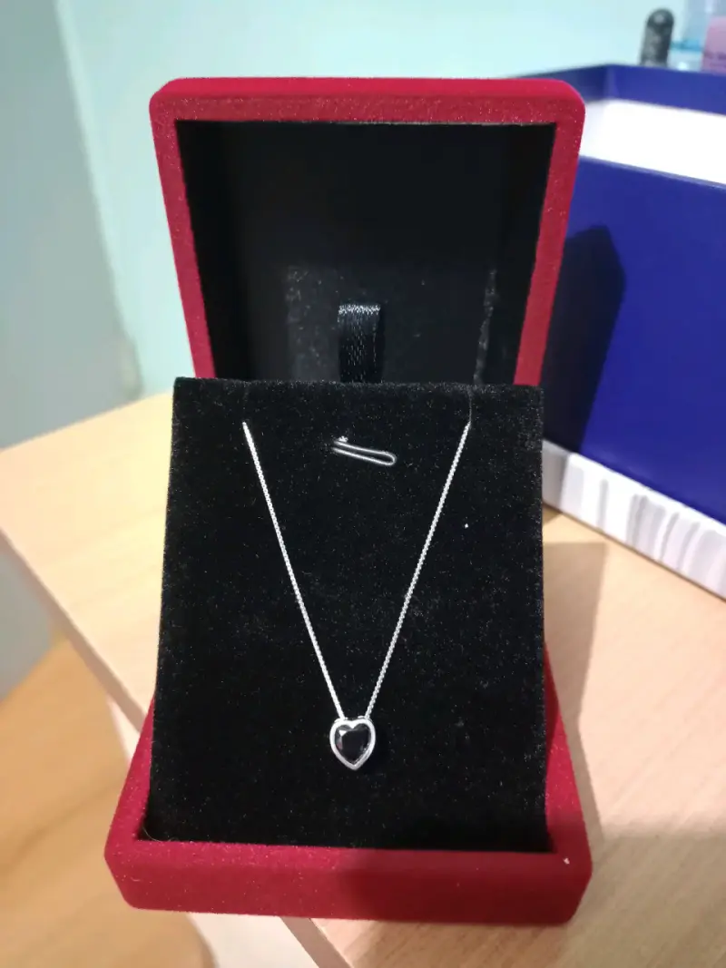 Collar de plata con dije de corazón - 5