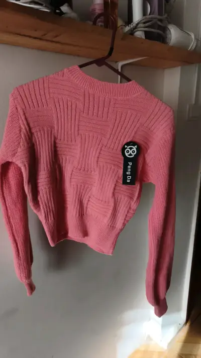 Suéter beige tejido PengDa para mujer - miniatura 2