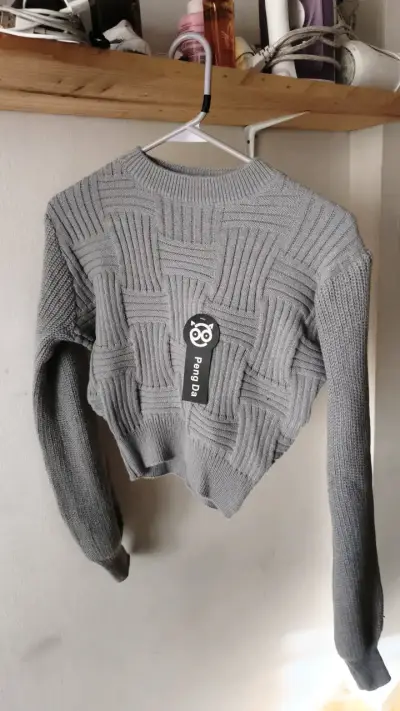 Suéter beige tejido PengDa para mujer - miniatura 3