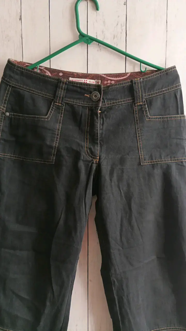 Pantalones de mezclilla negro para mujer - 2