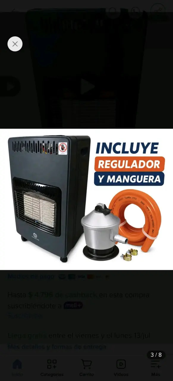 Estufa a gas plegable con regulador y manguera - 1