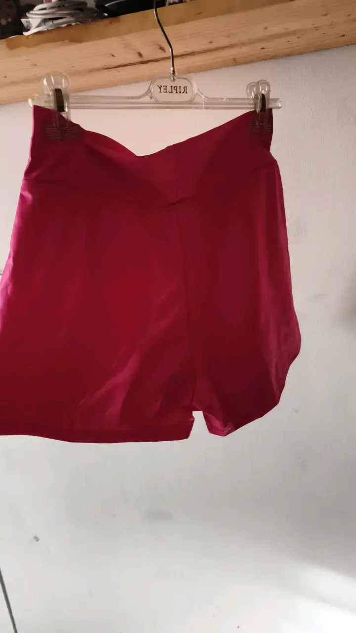 Falda corta de cuero sintético burdeos - 6