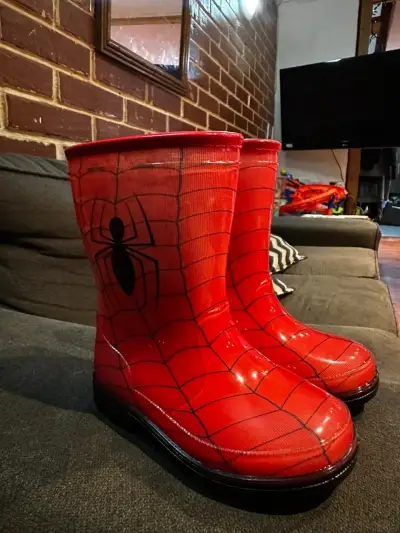 Botas de lluvia infantiles Spiderman rojas - miniatura 3
