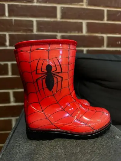 Botas de lluvia infantiles Spiderman rojas - miniatura 4