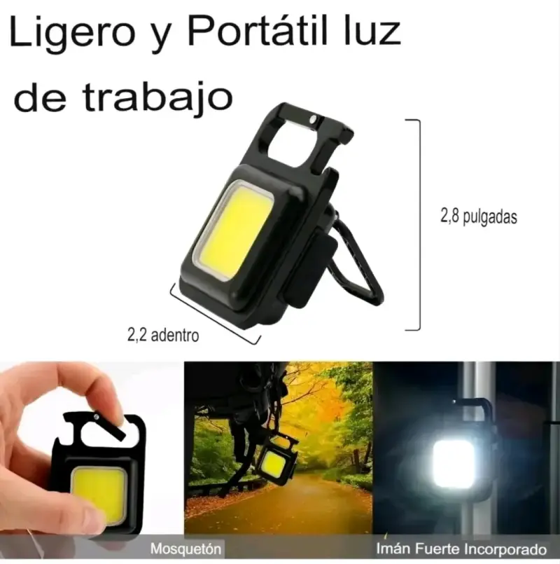 Luz LED portátil con mosquetón y abridor - 5