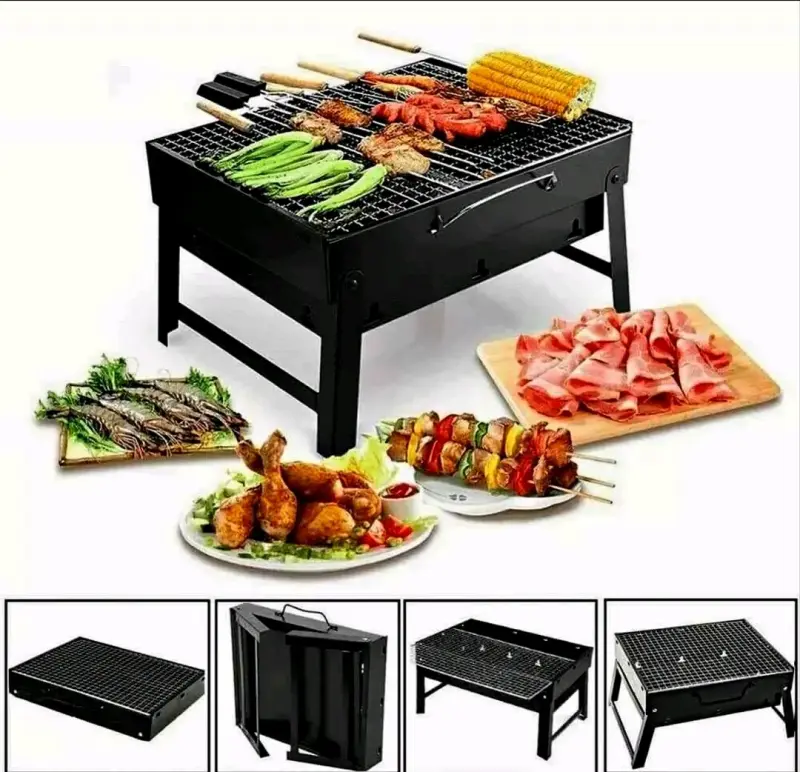 Parrilla portátil de carbón, brasero plegable - 1