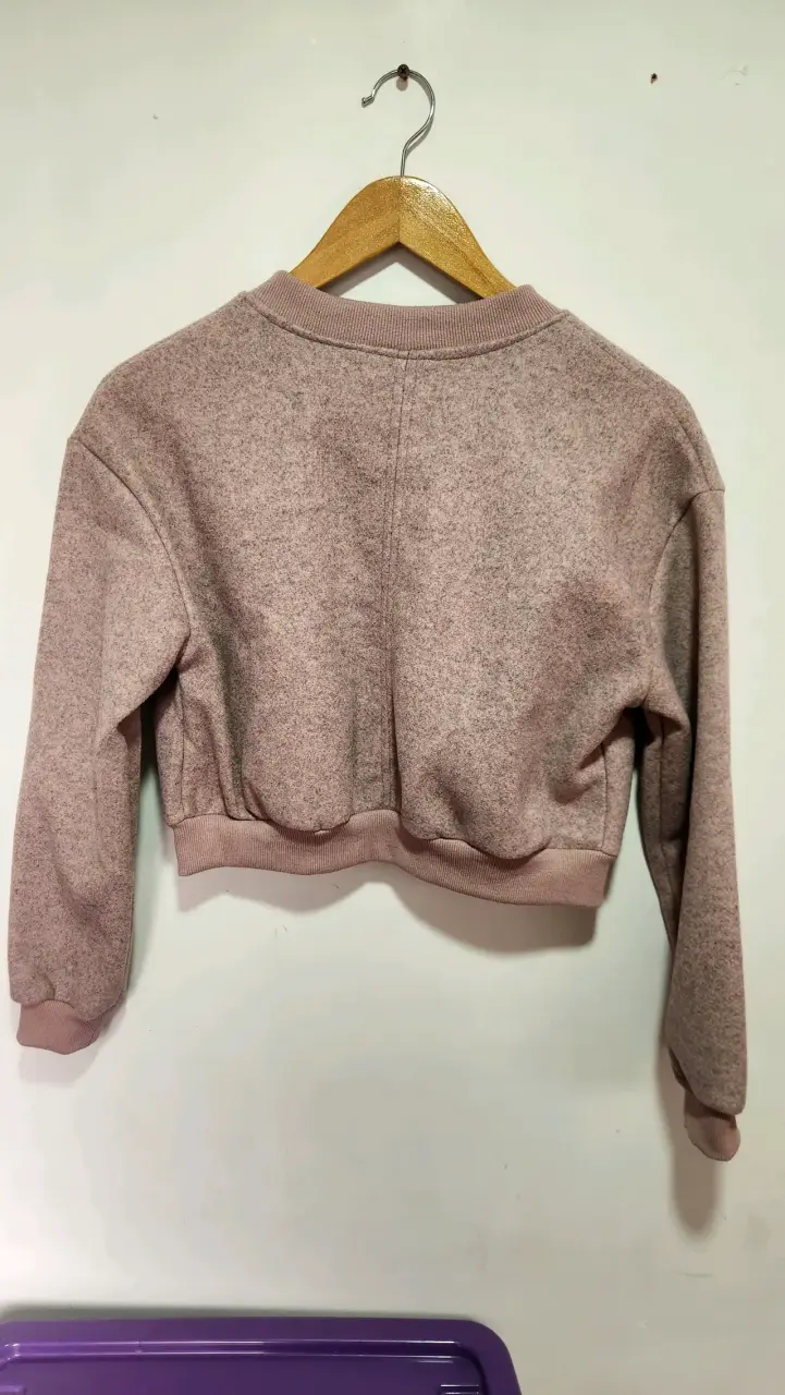 Chaqueta bomber corta color rosa - 2