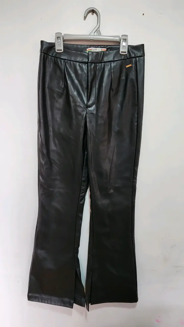 Pantalones de cuero negro Fiorucci