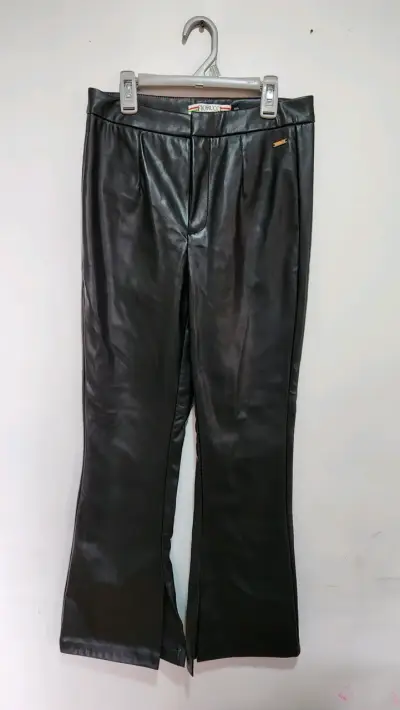 Pantalones de cuero negro Fiorucci - miniatura 1