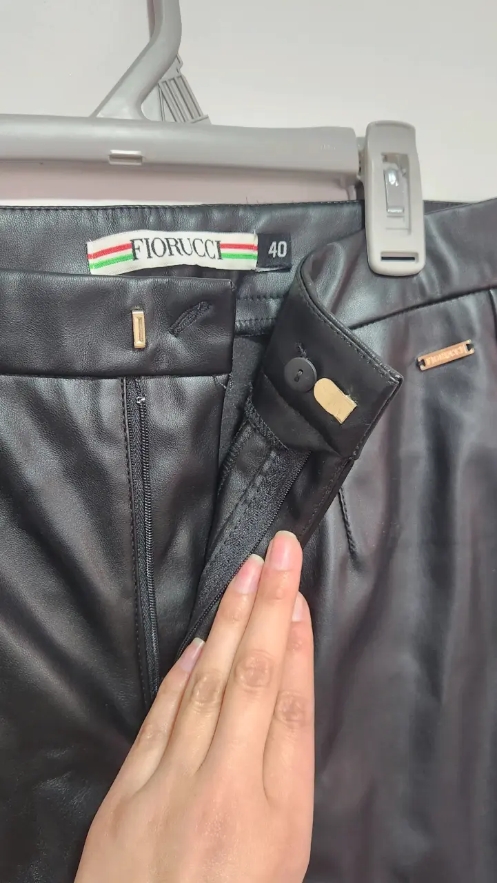 Pantalones de cuero negro Fiorucci - 3