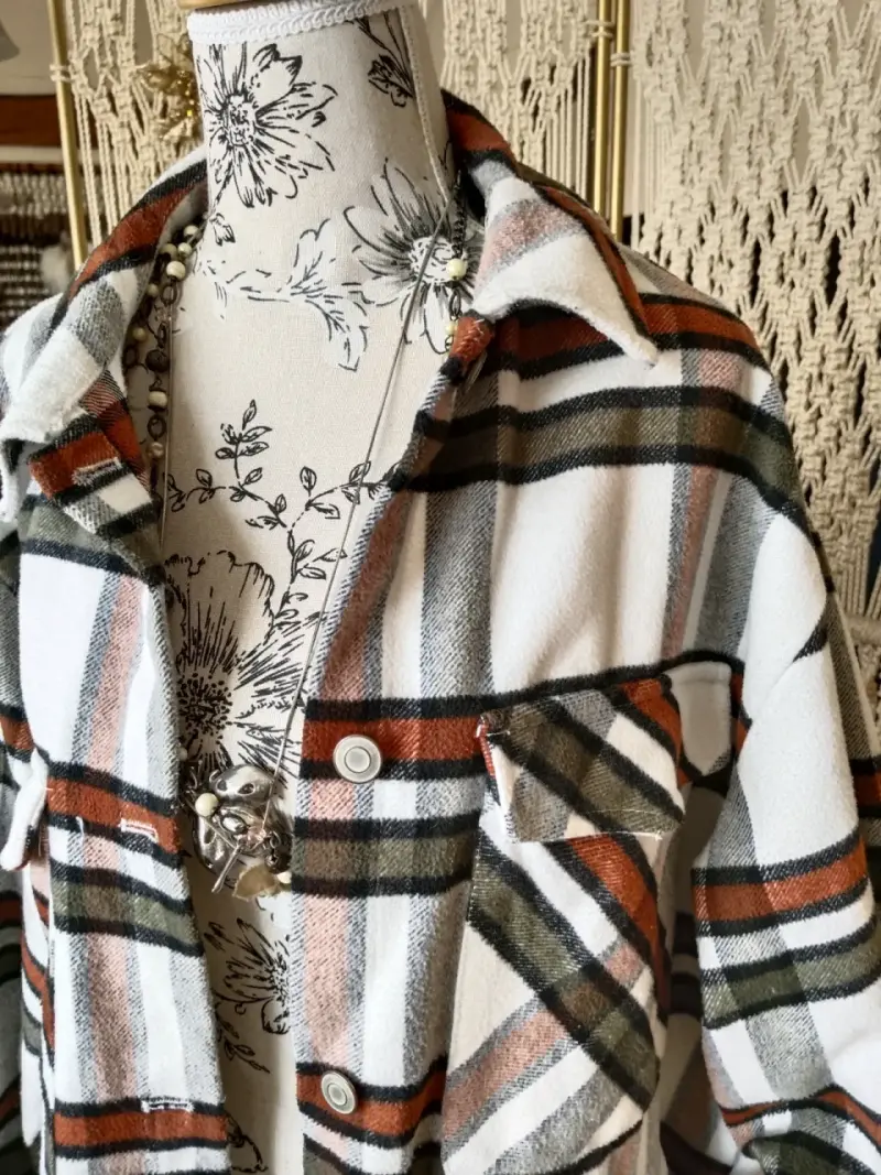 Chaqueta tipo camisa de franela  para mujer - 2