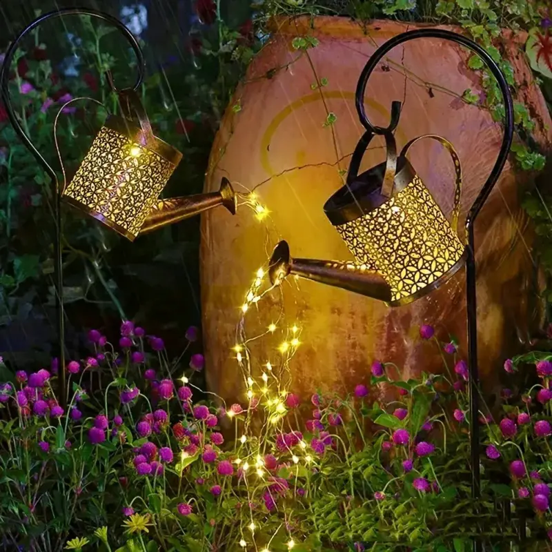 Luces solares de regadera decorativa para jardín - 1