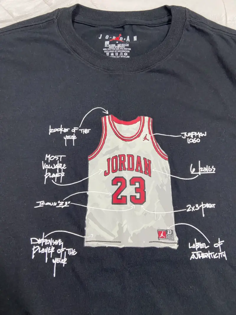 Polera Jordan negra con diseño de camiseta - 4