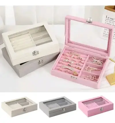 Joyero organizador de joyas con espejo - miniatura 2