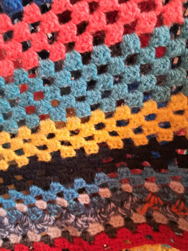 Poncho tejido a crochet multicolor - 3