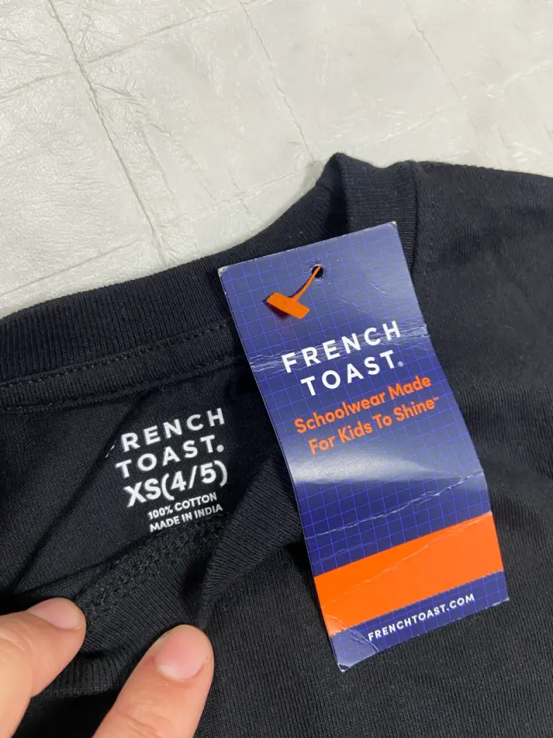 Polera French Toast negra para niños XS - 1