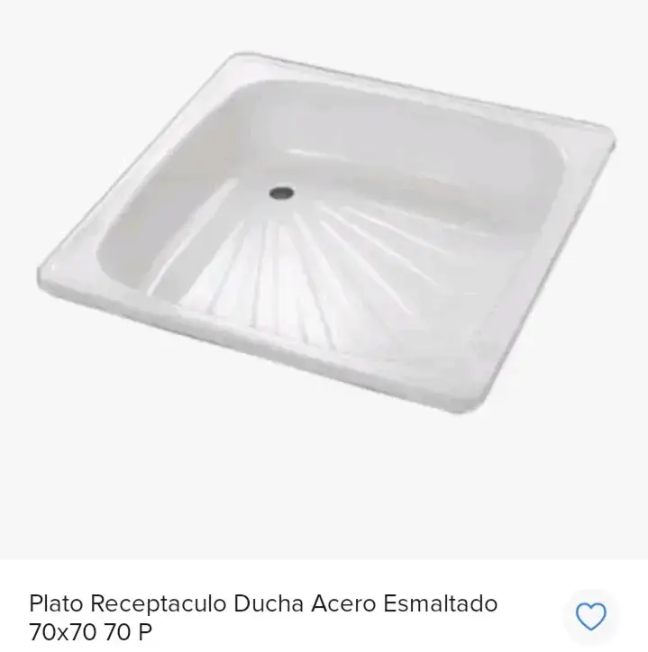 Plato de ducha de acero esmaltado 70x70 cm