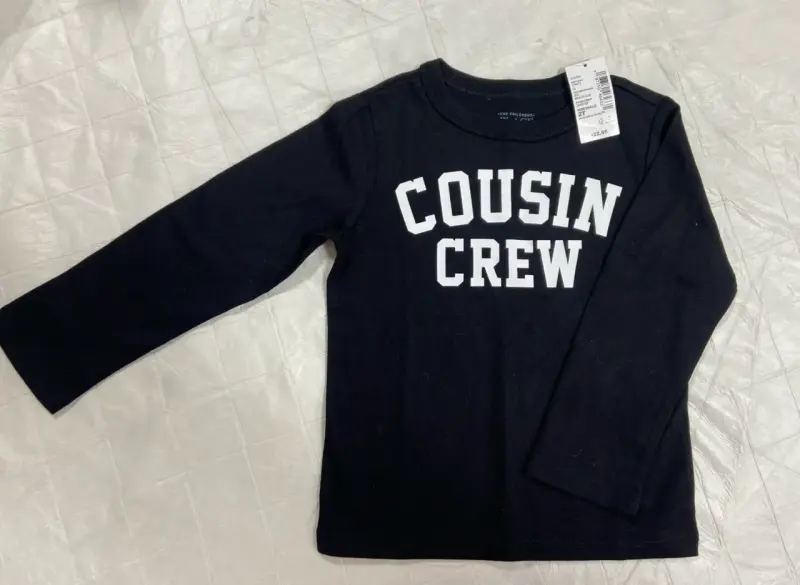 Polera manga larga negra Cousin Crew para niños - 1