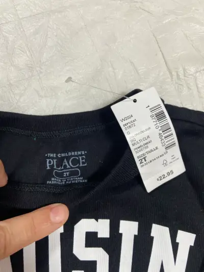 Polera manga larga negra Cousin Crew para niños - miniatura 2