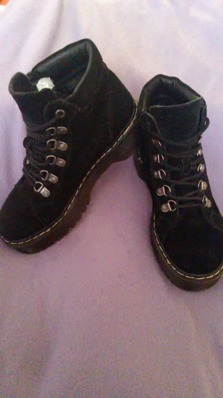 Botas de gamuza negras para mujer - 2