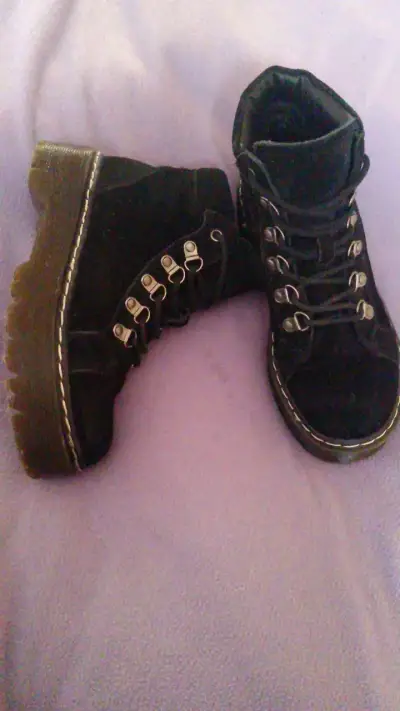 Botas de gamuza negras para mujer - miniatura 4