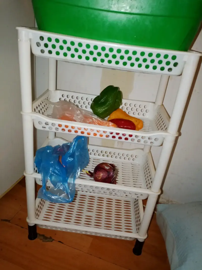 Estante organizador de plástico blanco