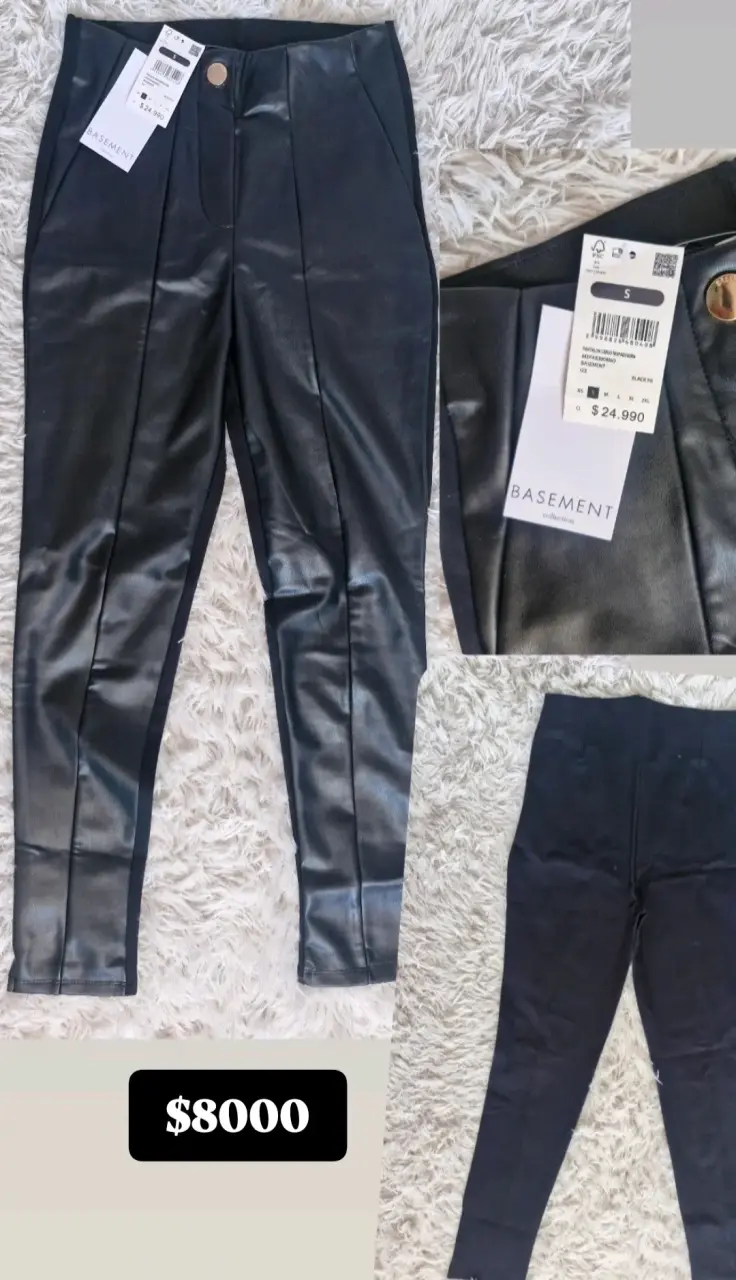 Pantalones de cuero sintético Basement negros