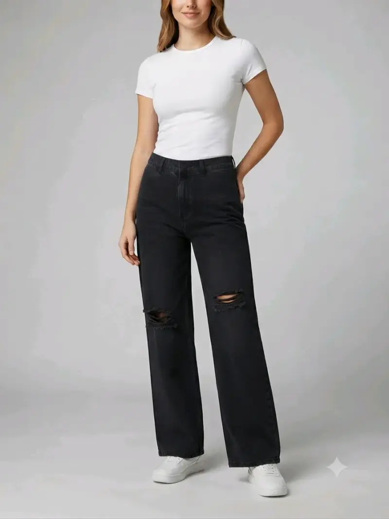Jeans negros desgastados Americanino - 2