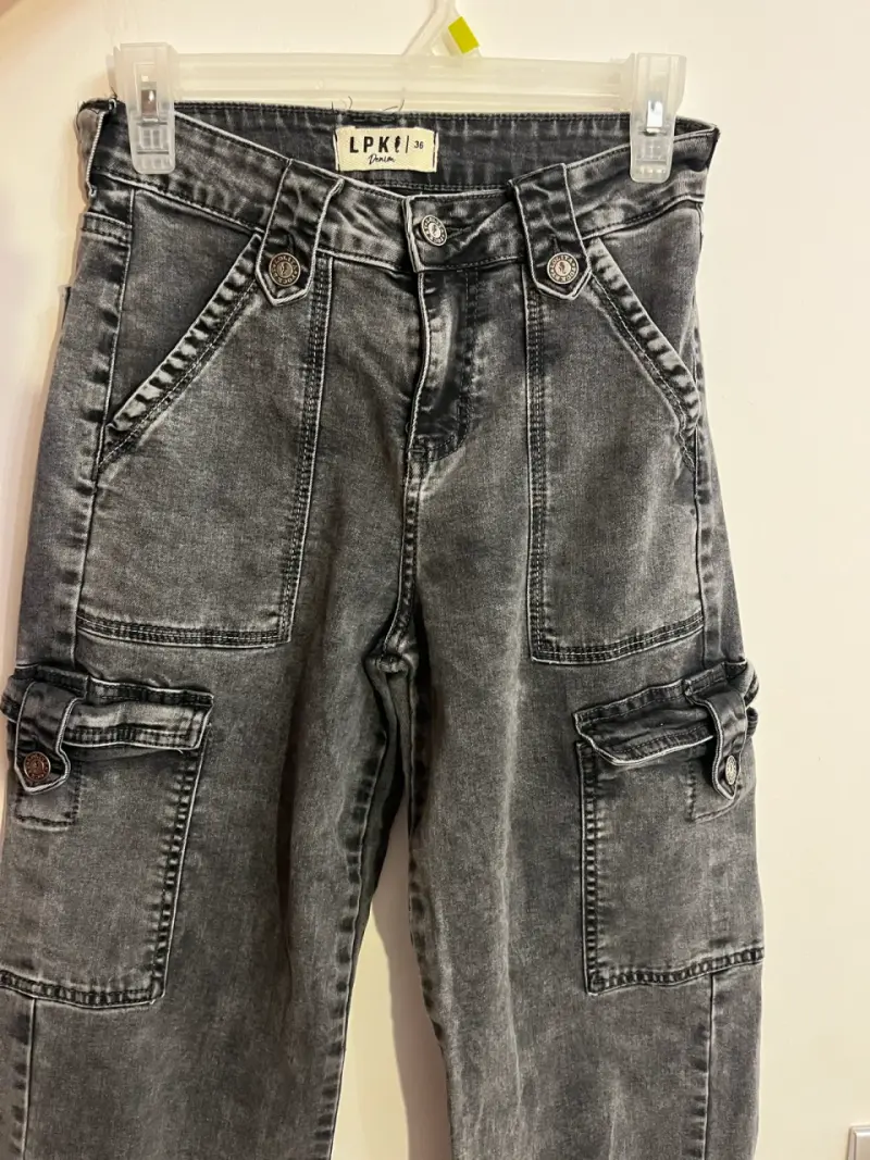 Jeans cargo gris LPKI talla 36 - 1