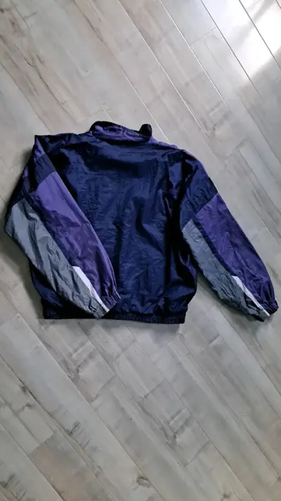 Chaqueta cortaviento vintage azul y gris - miniatura 2