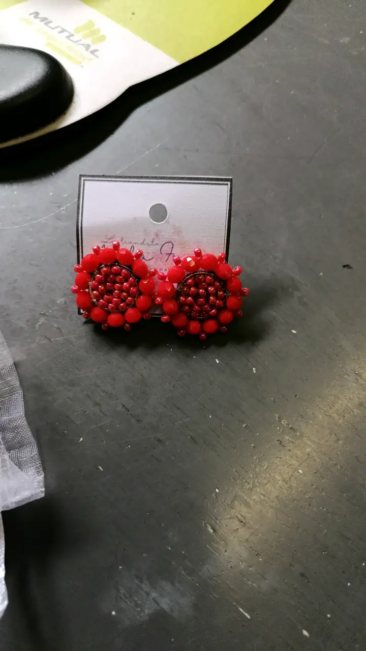 Aros hecho a mano, cristal o piedras, acero, - 3
