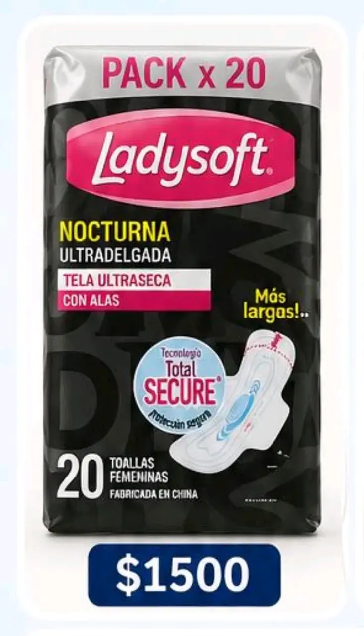 Toallas femeninas Ladysoft nocturnas x20