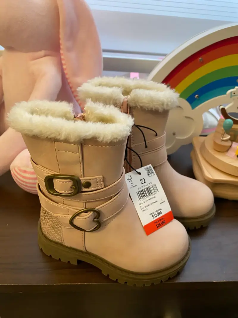 Botas infantiles rosa con forro 22 - 2