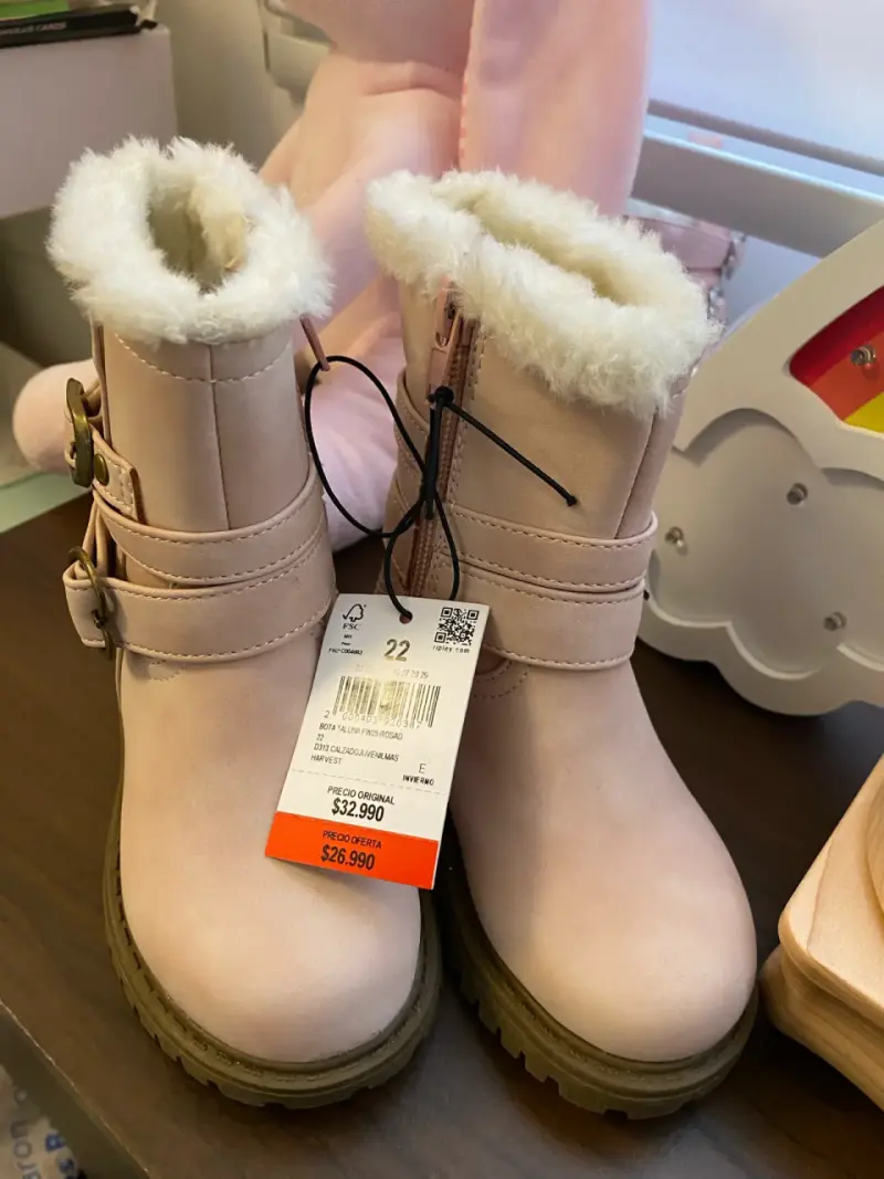 Botas infantiles rosa con forro 22 - 3