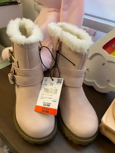 Botas infantiles rosa con forro 22 - miniatura 3