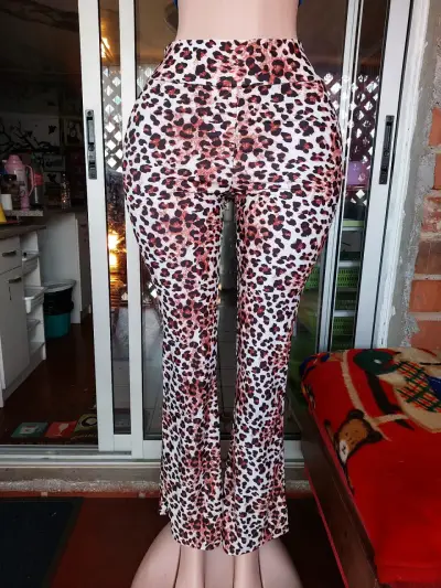 Calza negra ajustados para mujer acanelado tipo fl - miniatura 3