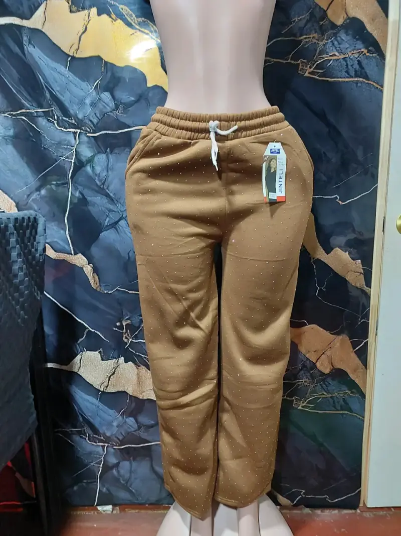 Calza negra ajustados para mujer acanelado tipo fl - 5