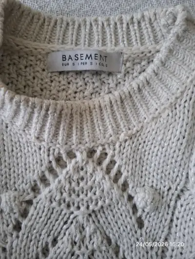 Suéter tejido beige Basement - miniatura 2