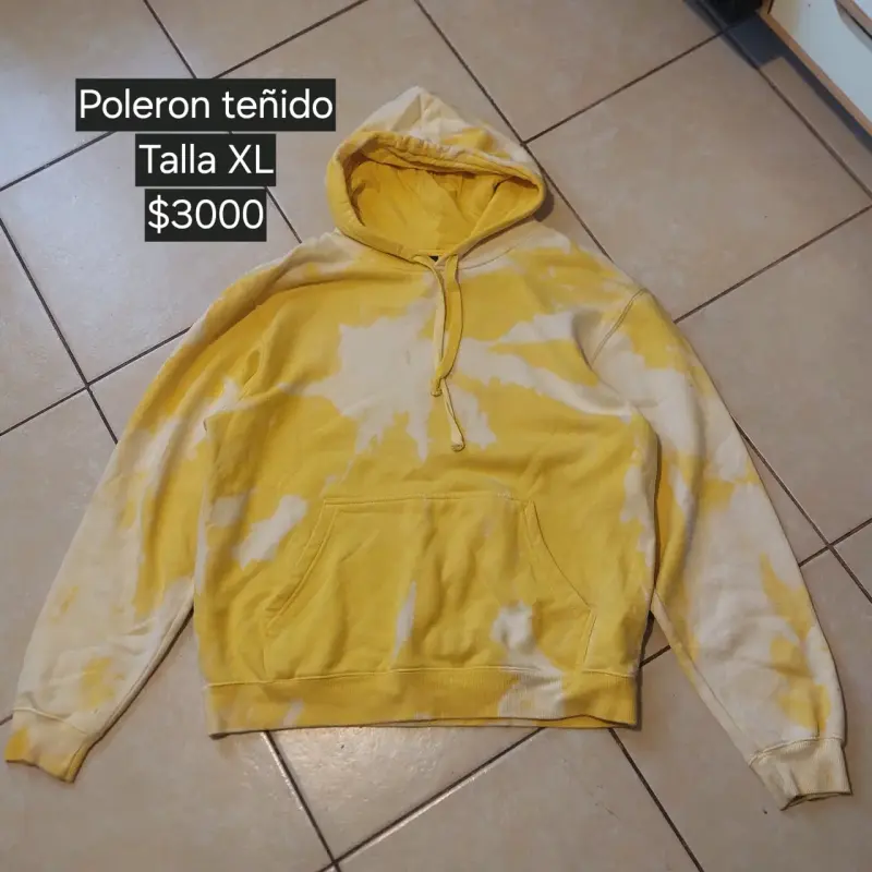 Polerón teñido amarillo talla XL - 1