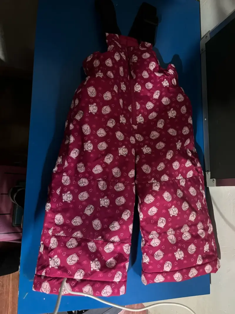 Pantalón de nieve infantil estampado rosa