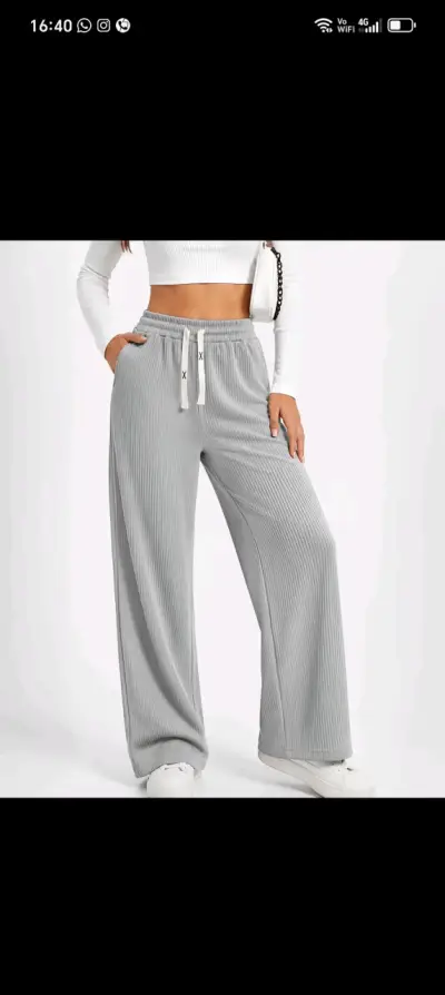 Pantalones con polar anchos - miniatura 1