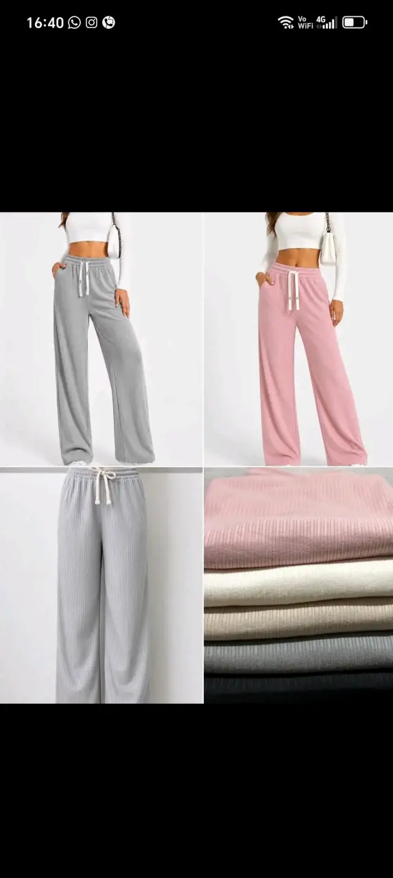 Pantalones con polar anchos - 2